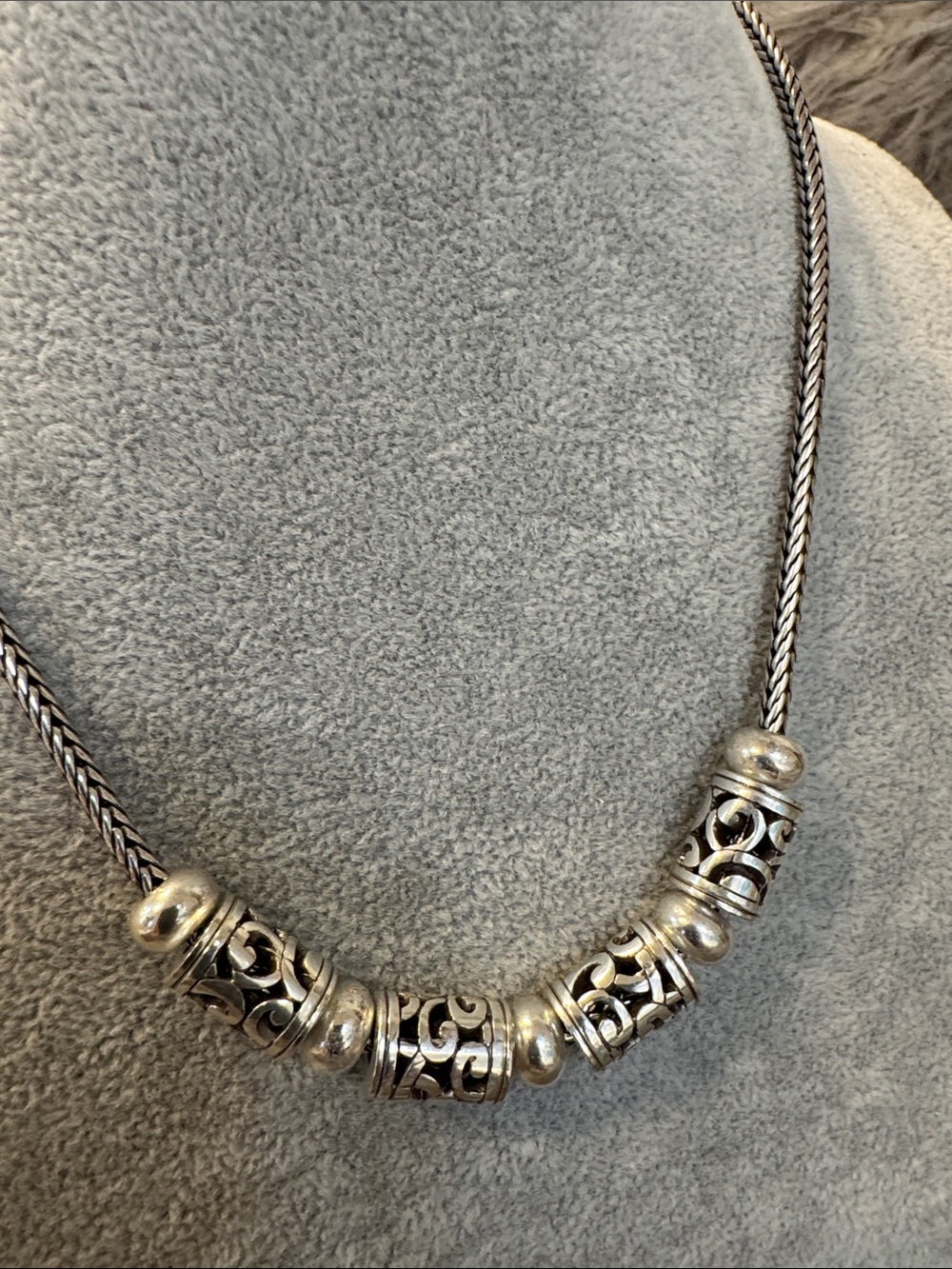 Brighton Silver Filigree Bead Necklace - Women's Jewelry
